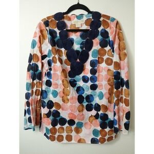 Michael Kors Poka Dot Long Sleeved Shirt Size Large 100%cotton  Boho Y2k